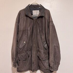 TOWNE London Fog Leather Coat size large
